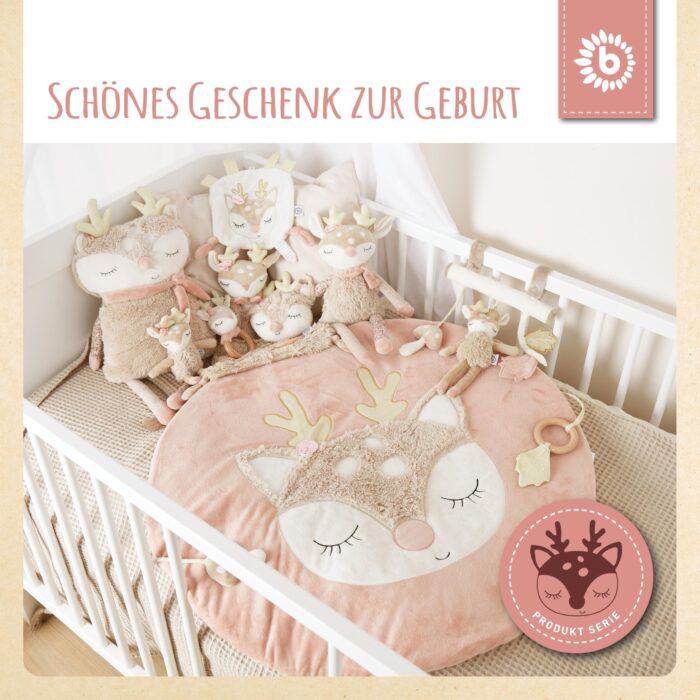 Bieco Kuscheltier Reh Ella mit Rassel | Baby Kuscheltier ab 0 Monate Stofftier Baby Plüschtier R – Bild 3